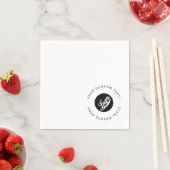 シンプル会社のロゴ&ラウンド文字コーナービジネス スタンダードカクテルナプキン (インサイチュ)