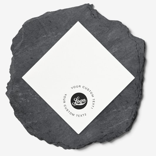 シンプル会社のロゴ&ラウンド文字コーナービジネス スタンダードカクテルナプキン