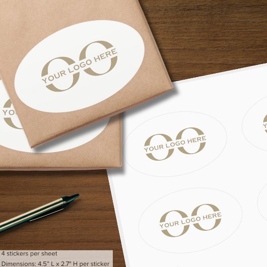 シンプル会社のロゴ 楕円形シール