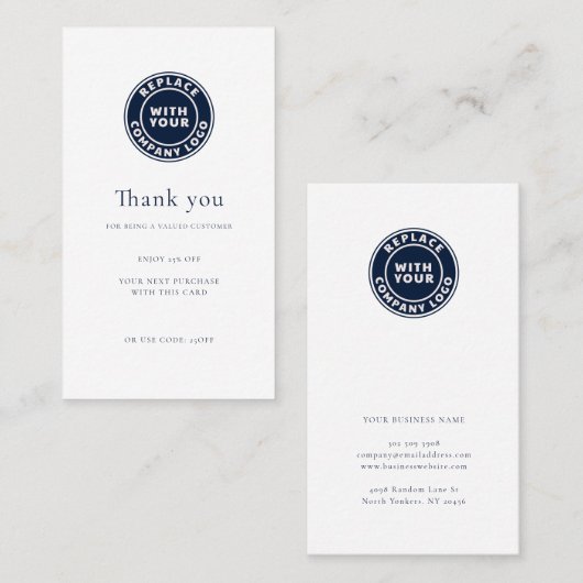 シンプル会社モダンロゴロイヤリティ 割引カード (正面/裏面)