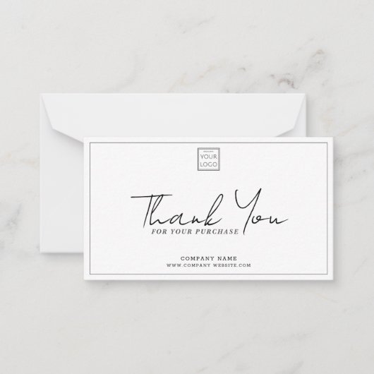 シンプル会社ロゴのプロモーションコードありがとう ノートカード (正面)