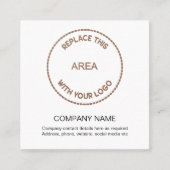 シンプル会社ロゴビジネス連絡詳細 スクエア名刺 (正面)