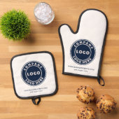 シンプル会社ロゴ事業Webサイカスタムト 鍋つかみ&鍋敷きセット (トップダウン)