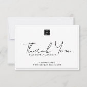 シンプル会社ロゴ割引コードありがとう ノートカード (正面)