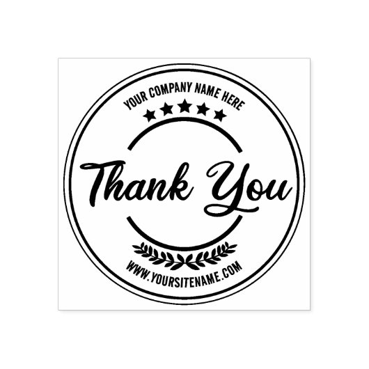 シンプル会社案内ありがとうごカスタム ラバースタンプ (インプリント)