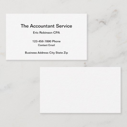 シンプル会計士の名刺 名刺 (正面/裏面)