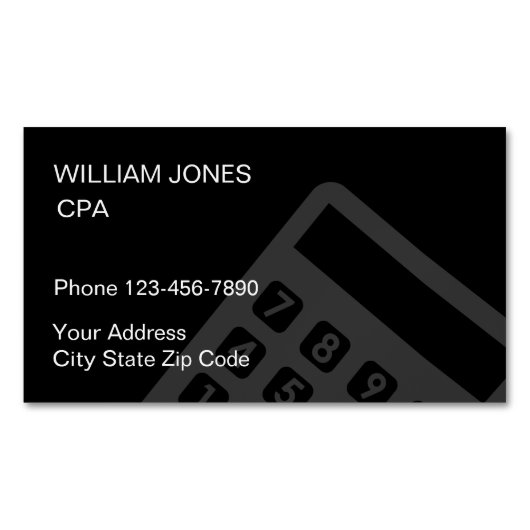 シンプル会計士CPAデザイン マグネット名刺 (正面)