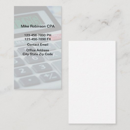 シンプル会計士CPA名刺 名刺 (正面/裏面)