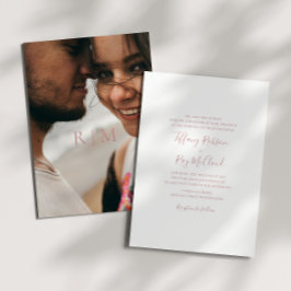 シンプル伝統的エレガントバラ金ゴールド写真結婚s 招待状