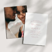 シンプル伝統的エレガントバラ金ゴールド写真結婚s 招待状