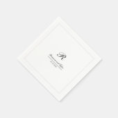 シンプル伝統的エレガント結婚モノグラム スタンダードカクテルナプキン (角)