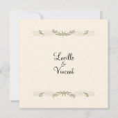 シンプル伝統的クリーム結婚式招待状 招待状 (裏面)