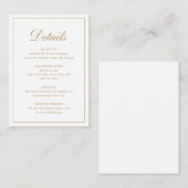 シンプル伝統的フォーマルエレガント結婚金ゴールド エンクロージャーカード (正面/裏面)