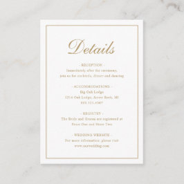 シンプル伝統的フォーマルエレガント結婚金ゴールド エンクロージャーカード