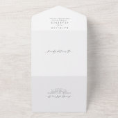 シンプル伝統的フォーマルクラシックQRコード結婚s オールインワン招待状 (外側)