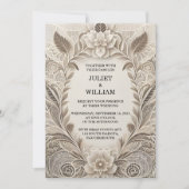 シンプル伝統的婚約結婚更新 招待状 (正面)