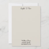 シンプル伝統的婚約結婚更新 招待状 (裏面)