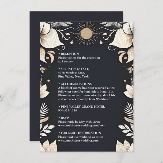 シンプル伝統的婚約結婚願 エンクロージャーカード (正面/裏面)