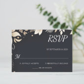 シンプル伝統的婚約結婚願 出欠カード (スタンド正面)