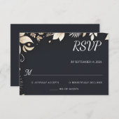 シンプル伝統的婚約結婚願 出欠カード (正面/裏面)