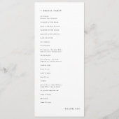 シンプル伝統的教の結婚儀式 プログラム (裏面)