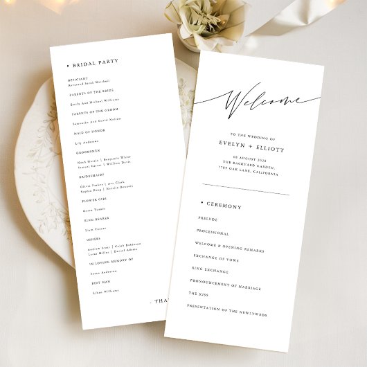 シンプル伝統的教の結婚儀式 プログラム