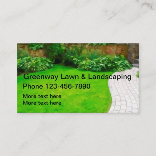 シンプル住宅用芝生造園 名刺 (正面)