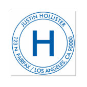 シンプル住所とイニシャルモノグラム セルフインキングスタンプ (デザイン)