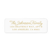 シンプル住所 シール金ゴールドオン白 ラベル (正面)