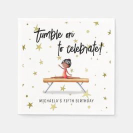 シンプル体操バランスビームガール誕生日 スタンダードカクテルナプキン