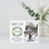 シンプル何と年のクリスマスの休日の挨拶 ポストカード (スタンド正面)