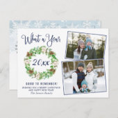 シンプル何と年のクリスマスの休日の挨拶 ポストカード (正面/裏面)