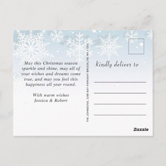 シンプル何と年のクリスマスの休日の挨拶 ポストカード (裏面)