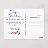 シンプル何と年のクリスマスの休日の挨拶 ポストカード (裏面)