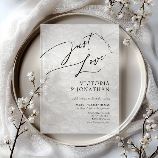 シンプル何ファンシーも愛し結婚ない アクリル招待状