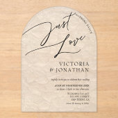 シンプル何ファンシーも愛し結婚ない アクリル招待状 (正面)