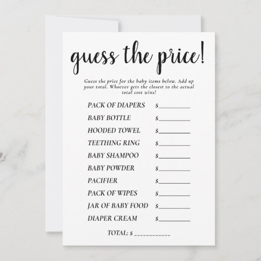 シンプル価格の推測 | ブラックシャワーゲームカード 招待状 (正面)