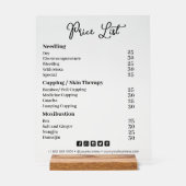 シンプル価格表 アクリルサイン (正面)