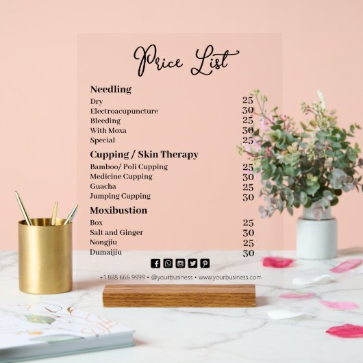 シンプル価格表 アクリルサイン (ウェディング)