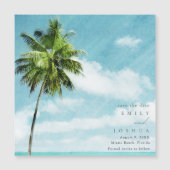 シンプル保存先ビーチ結婚式日付の保存 マグネット招待状 (正面)