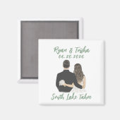 シンプル保存日マグネット水の色Sage緑 マグネット (正面/裏面)