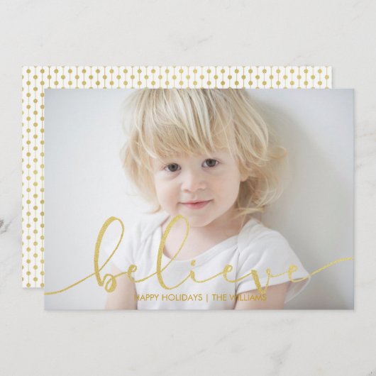 シンプル信じフェイク金ゴールドPHOTO シーズンカード (正面/裏面)