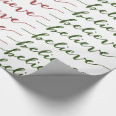 シンプル信じ休日の挨拶 |赤い金ゴールド緑 ラッピングペーパー (角)