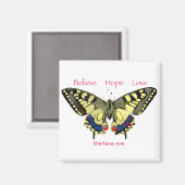 シンプル信じ，希望，愛，蝶 マグネット (正面/裏面)