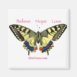 シンプル信じ，希望，愛，蝶 マグネット