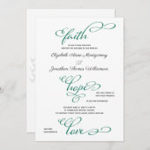 シンプル信仰希望ラブスクリプト結婚式招待状 招待状 (正面/裏面)