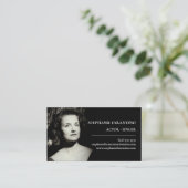 シンプル俳優の白黒フォトヘッドショット 名刺 (スタンド正面)