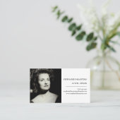 シンプル俳優の白黒フォトヘッドショット 名刺 (スタンド正面)