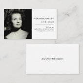 シンプル俳優の白黒フォトヘッドショット 名刺 (正面/裏面)