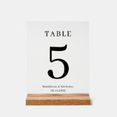 シンプル個人エレガント化結婚表の番号 アクリルサイン (正面)